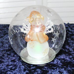 Snowman Light Changing in Glass Globe